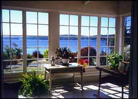 Willow's sun porch looking out to West Sound